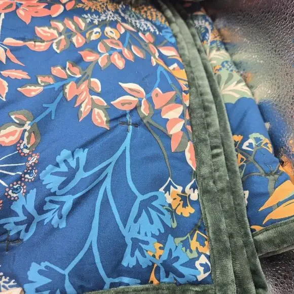 Lush Green Velvet Comforter Double Sided Tropical Distant Lands Verona KING NEW - Picture 8 of 12